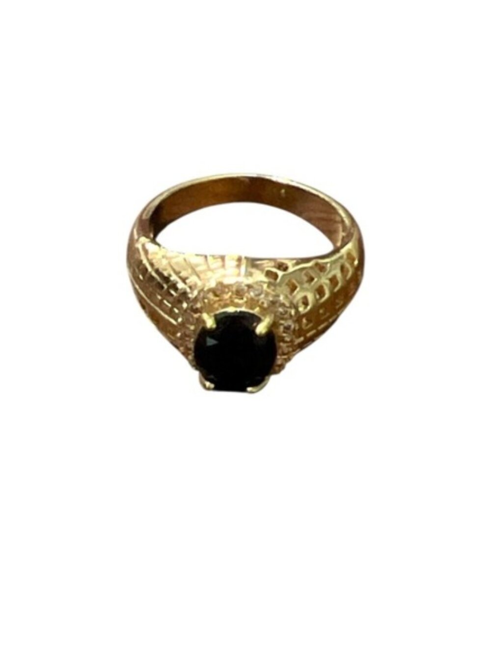 Gold Ring with Black Stone